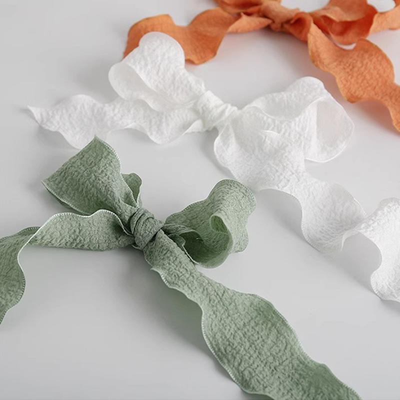Ribbon Organza Roll - 4cm 9 metros/rolo enrugado borda de