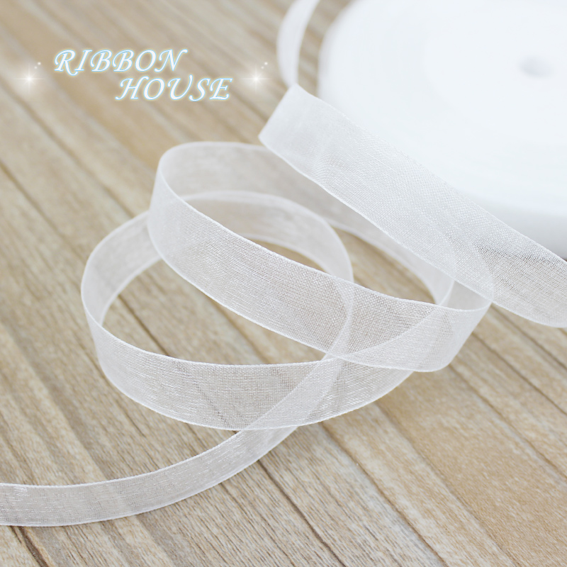 Ribbon Organza Roll - (50 jardas/rolo) 12/15/20/25/40/50mm fitas de organza