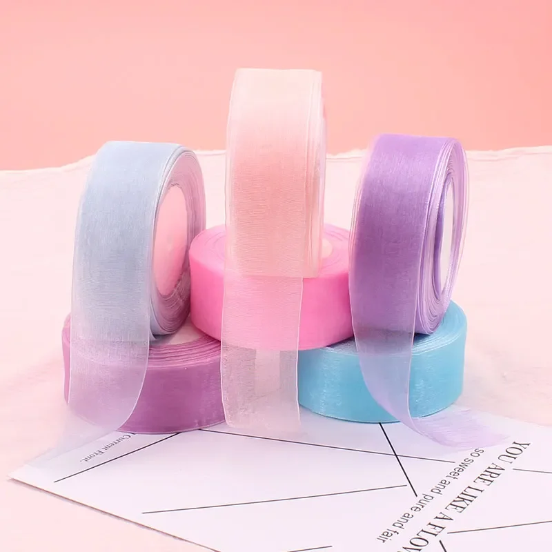 Ribbon Organza Roll - 4cm chiffon organza fita atacado embrulho