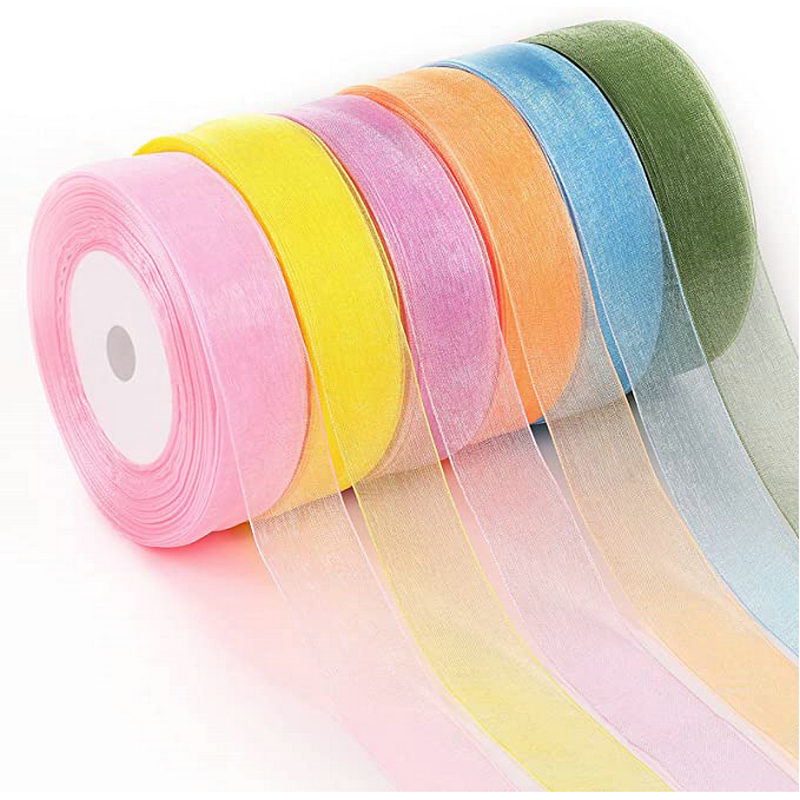Ribbon Organza Roll - 50 jardas/rolo organza fita atacado presente