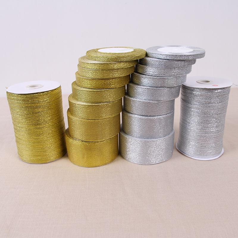 Ribbon Organza Roll - Fita de cebola dourada e prateada