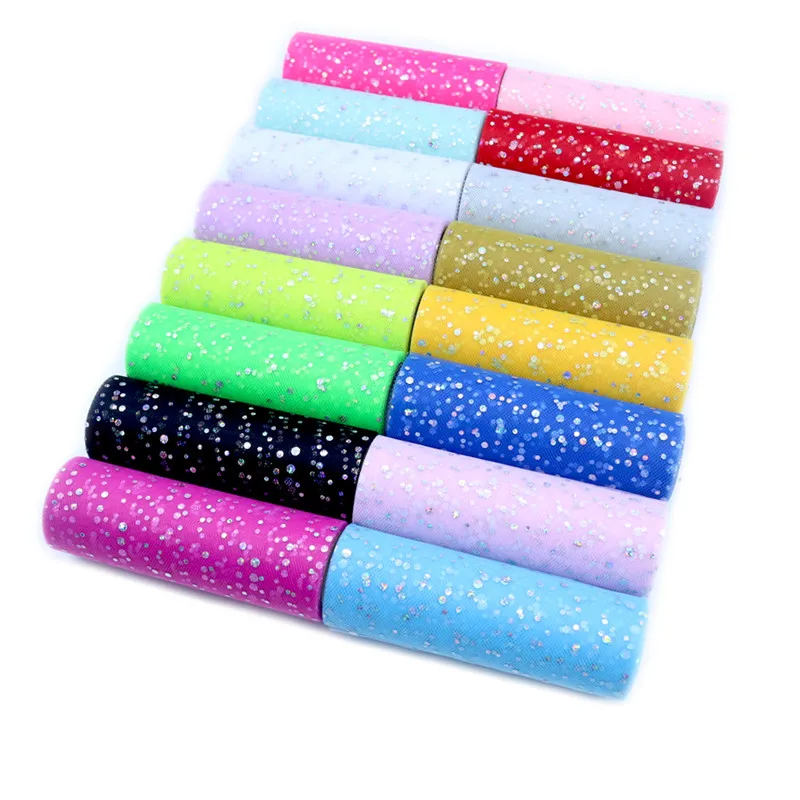 Ribbon Organza Roll - Glitter Sequin Tulle Roll, Spool Tutu