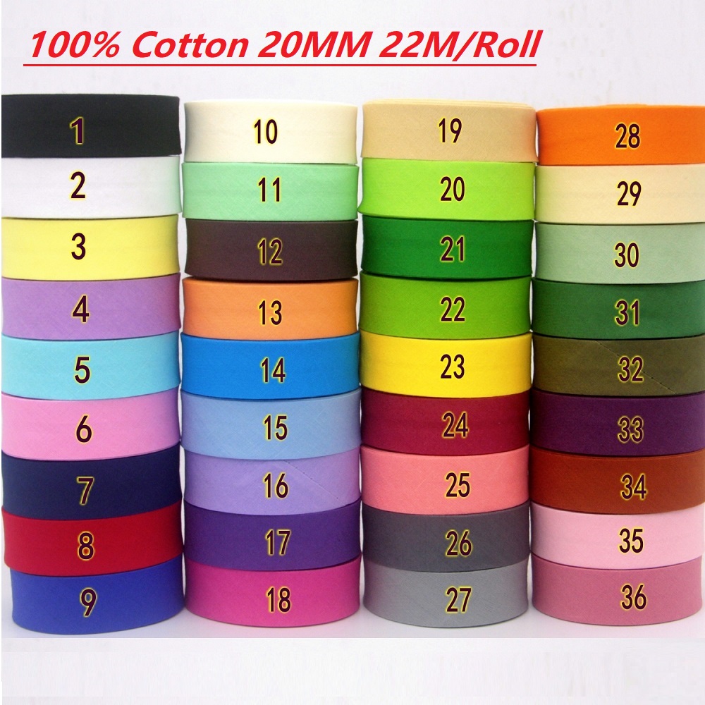 Ribbon Organza Roll - Fita de Viés 100% Algodão, 22m/Rolo,
