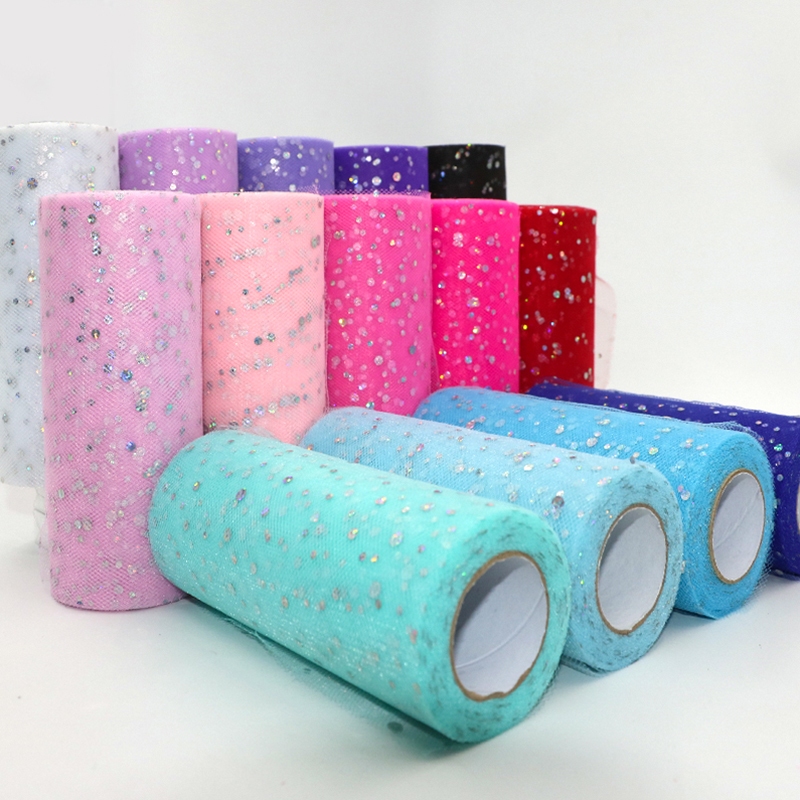 Ribbon Organza Roll - Rolo de tule com lantejoulas e