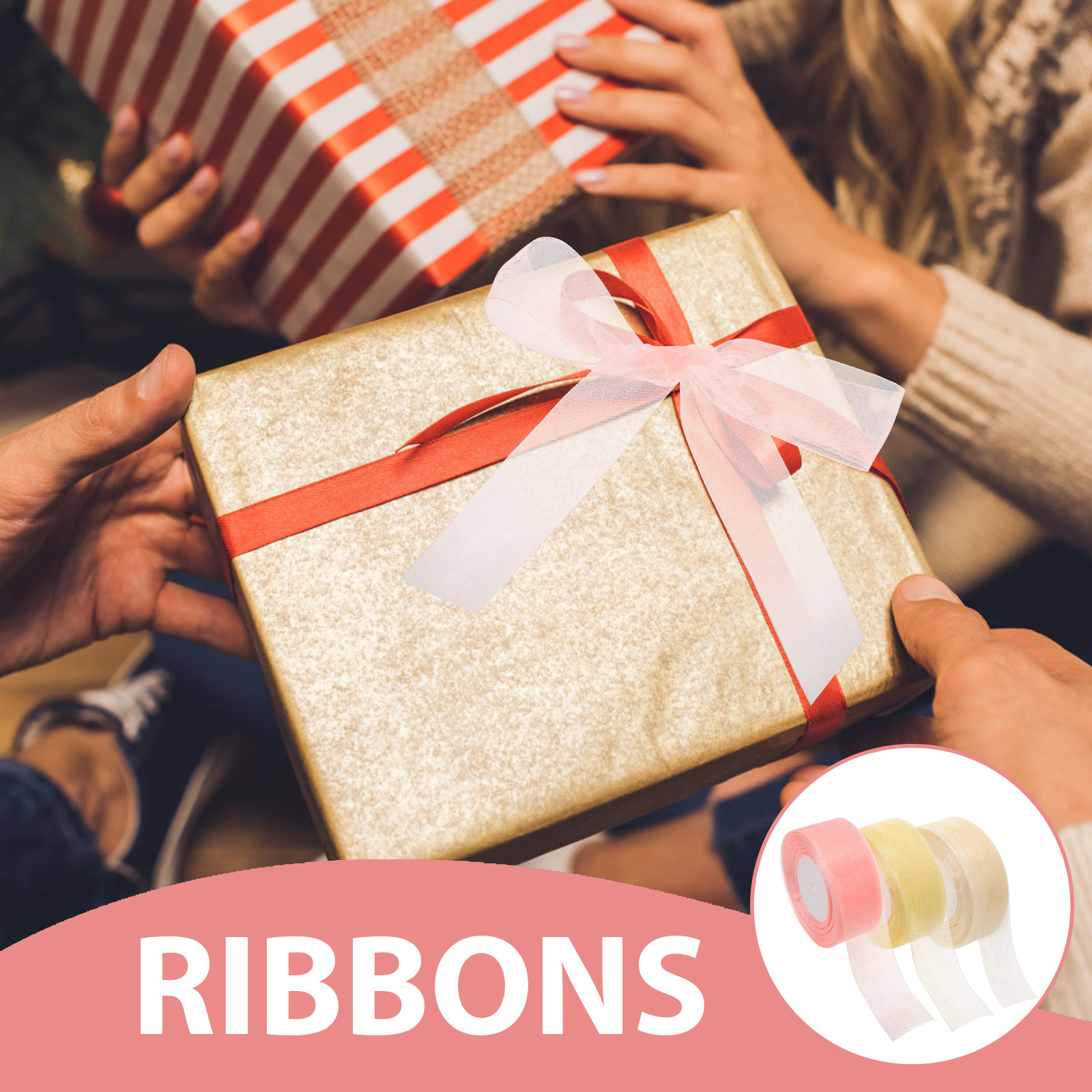 3 Rolos de Fita de Organza Tra - Ribbon Organza Roll avaliação e preço