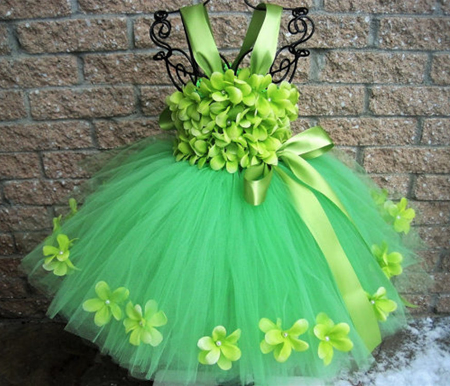 Vestido Tutu de Pétalas Verdes - Floral Tape Green avaliação e preço
