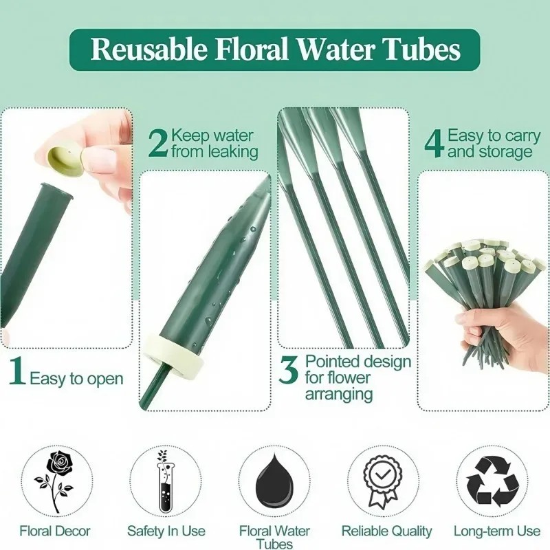 60 tubos florais com tampas de - Anda Florist Supply avaliação e preço